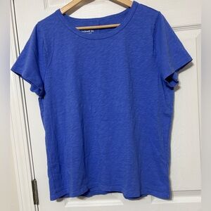 J.CREW Women’s Girlfriend Tee Top Periwinkle Blue Cotton Size XL